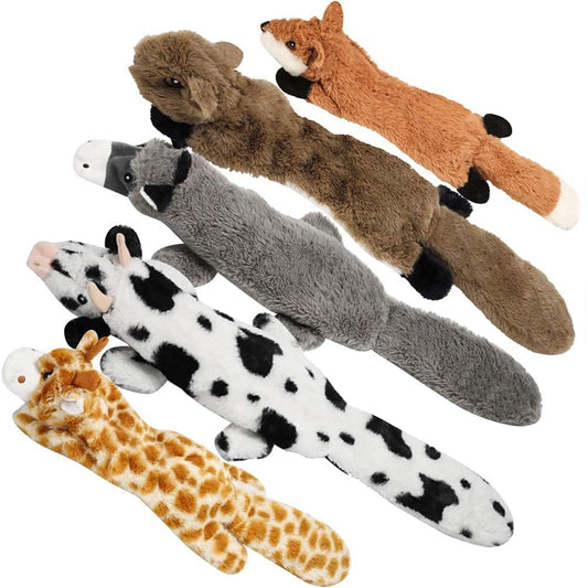 Dog Squeaky Toys, 5 PCS Crinkle Plush Dog Toys, No Stuffing Dog Toys for Small Medium Large Dogs