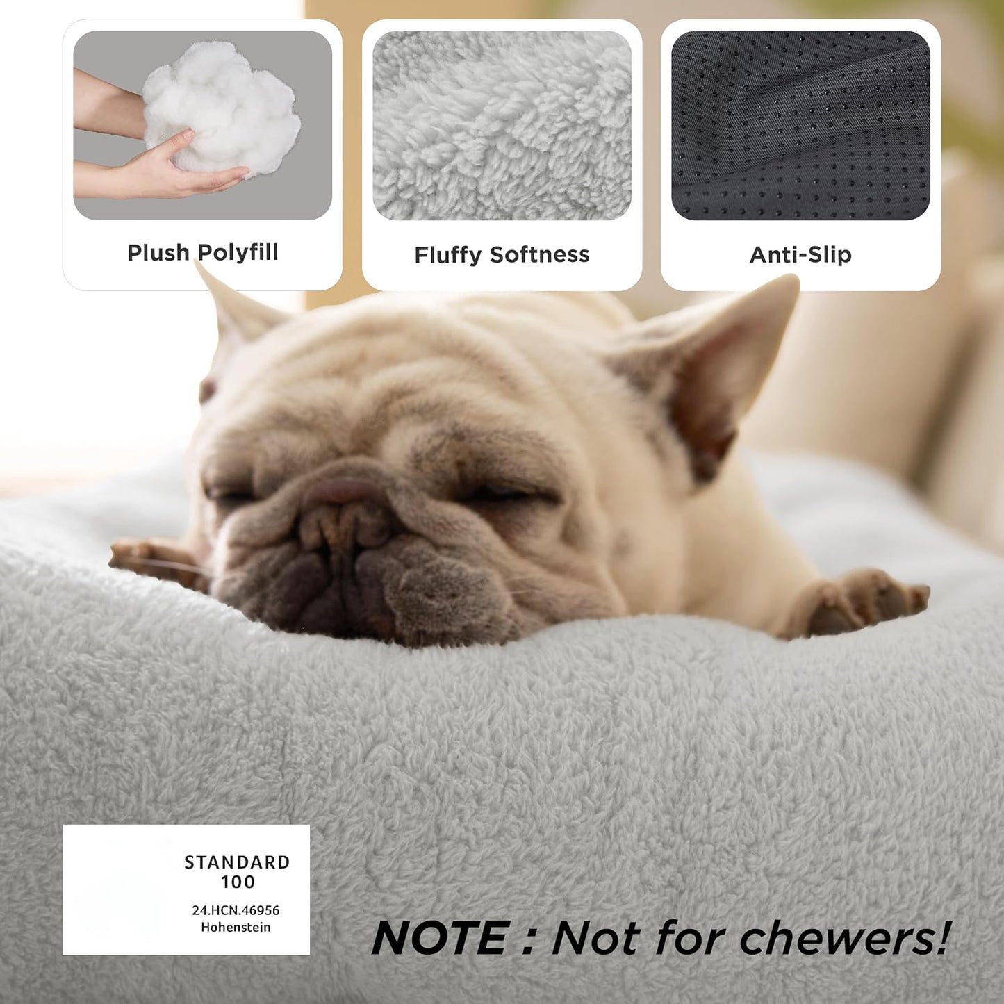 Comfort Fluffy Plush Pet Pillow Bed Kennel Pad with Non-Slip Bottom Washable