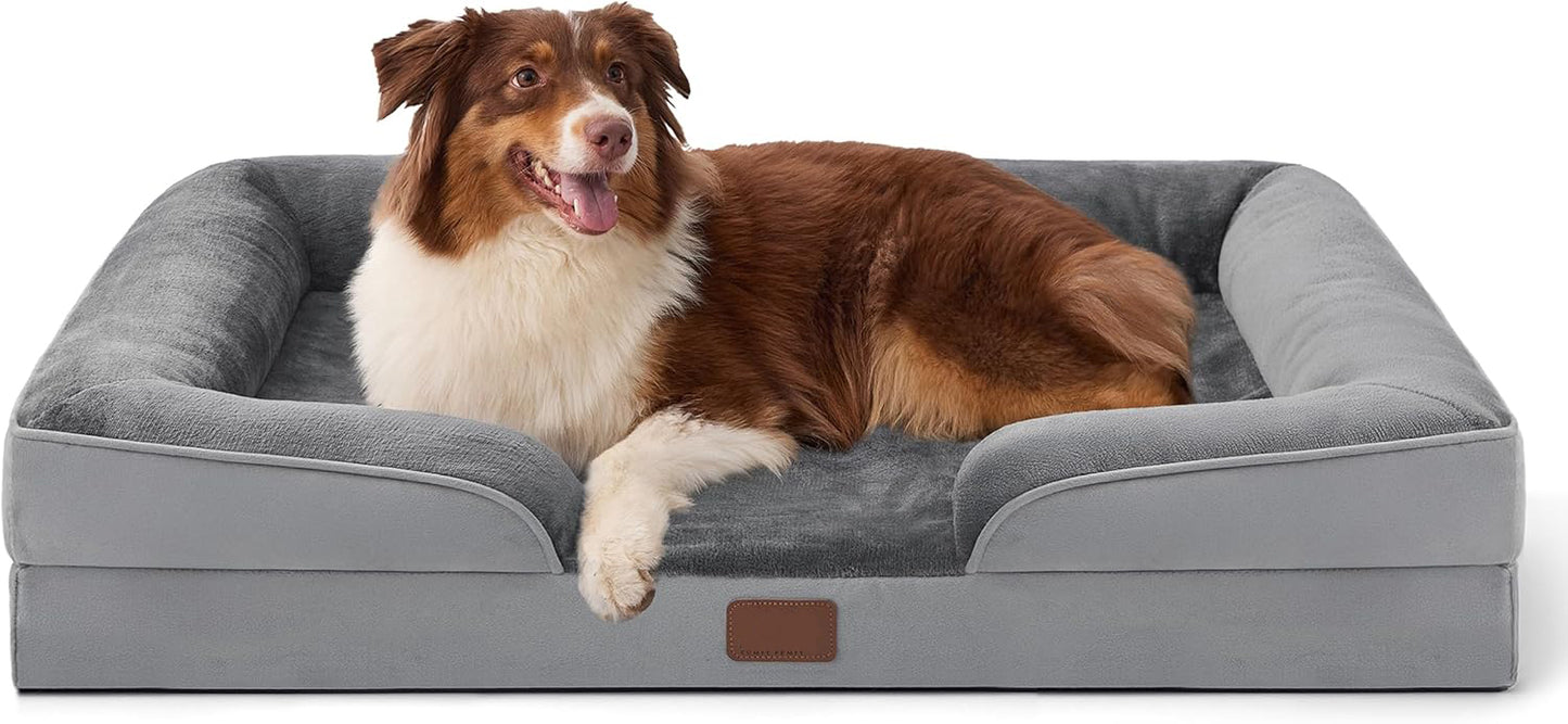 Orthopedic Large Sized Dog Cat Beds, Washable Waterproof Removable Cover, Nonskid Bottom