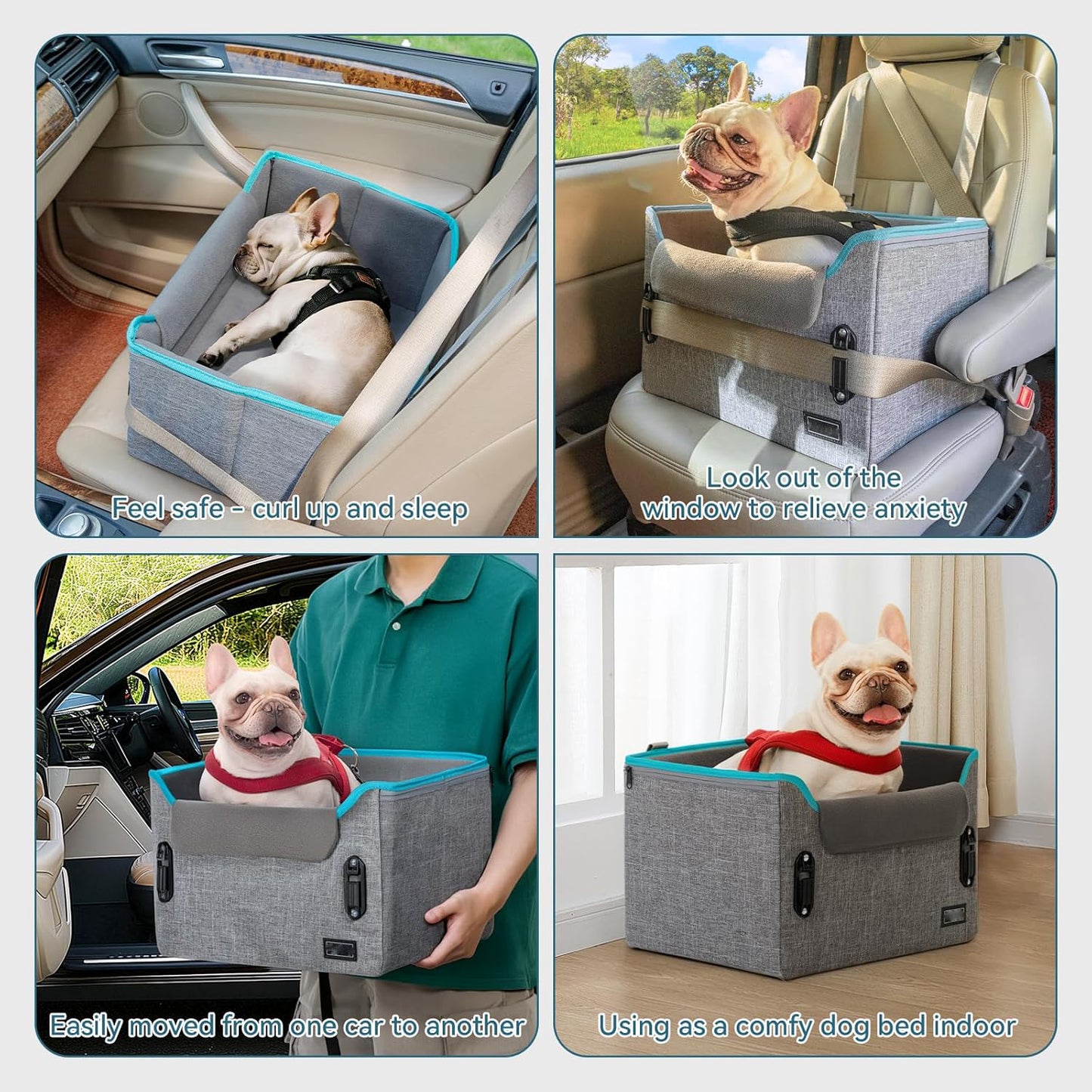 Dog Car Seats for Small Dogs, Patent Safe Buckles Dog Booster Car Seat
