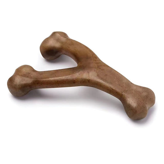 Wishbone Durable Dog Chew Toy for Aggressive Chewers Bacon Flavor Dog Toys