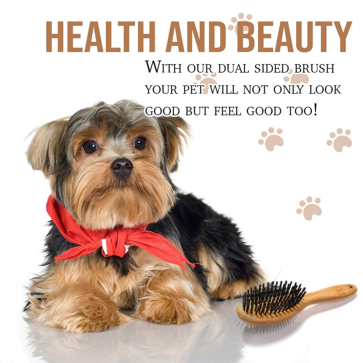 KylePet Dog Brush, Double Sided Pet Slicker Brush with Bamboo Handle for Dogs and Cats Long Hair