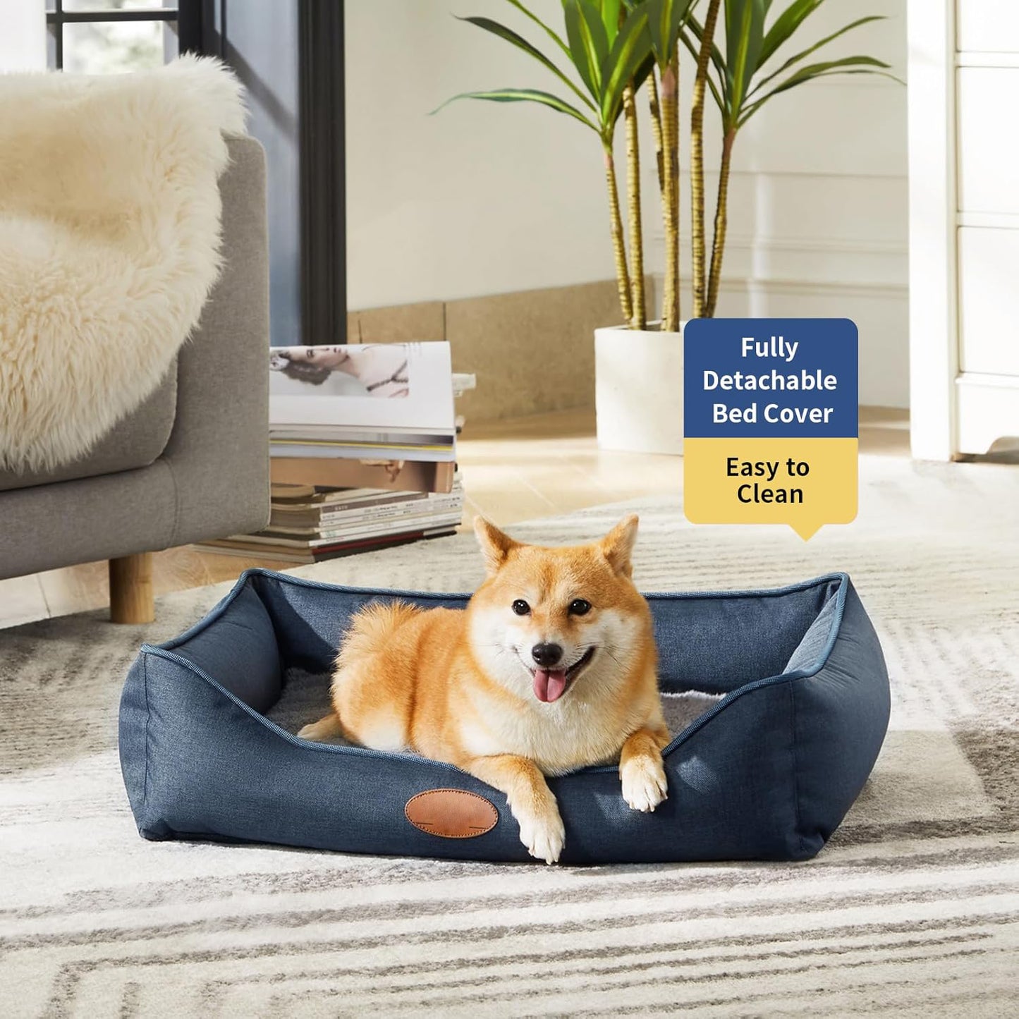 UK Pets Orthopedic Durable Egg Crate Foam Sofa Dog Bed wit Washable Removable Cover