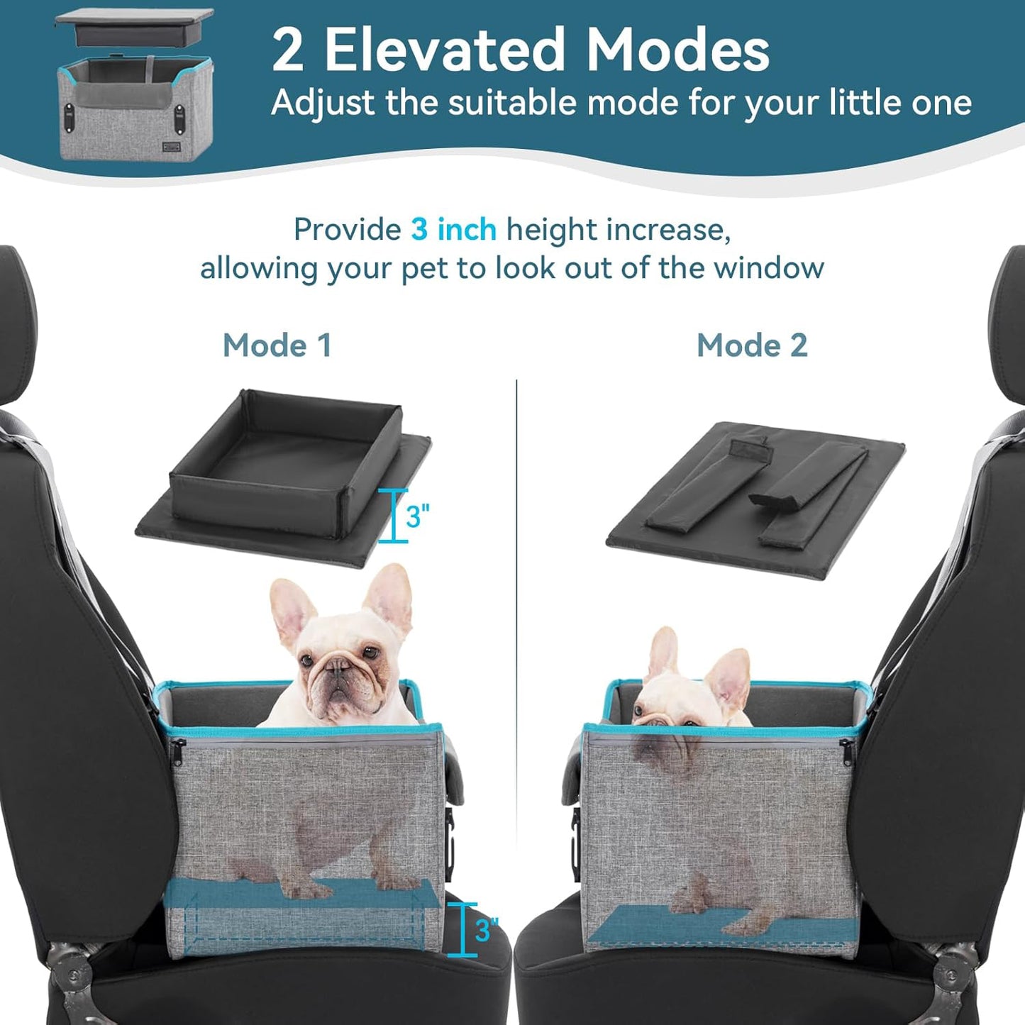 Dog Car Seats for Small Dogs, Patent Safe Buckles Dog Booster Car Seat