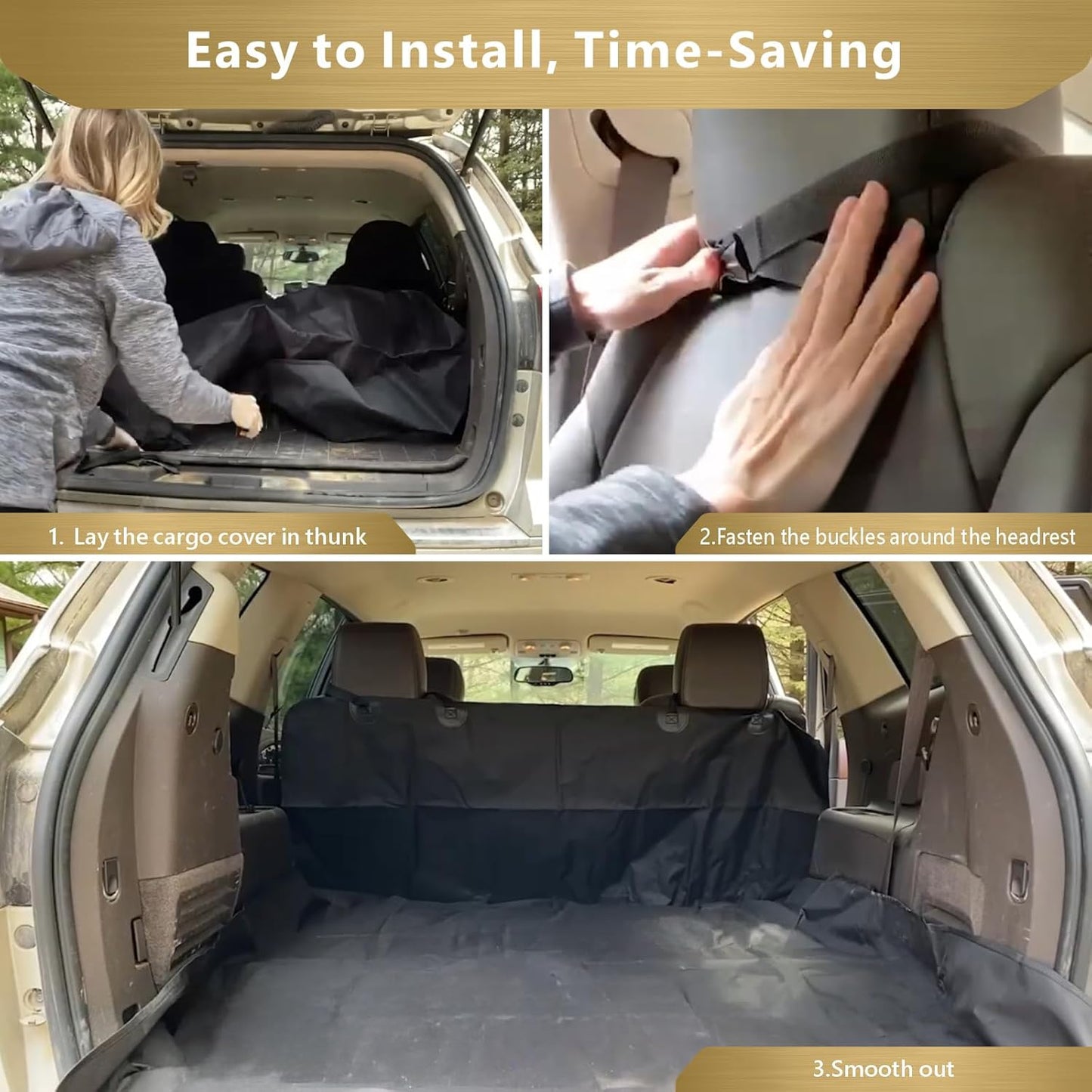 Water Resistant Pet Cover Dog Seat Mat SUVs Sedans Vans with Bumper Flap Protector