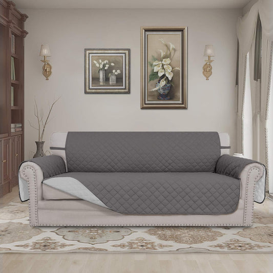 Reversible Couch Cover for 3/4 Cushion Couch Sofa Cover for Dogs Water Resistant Furniture Protector Cover