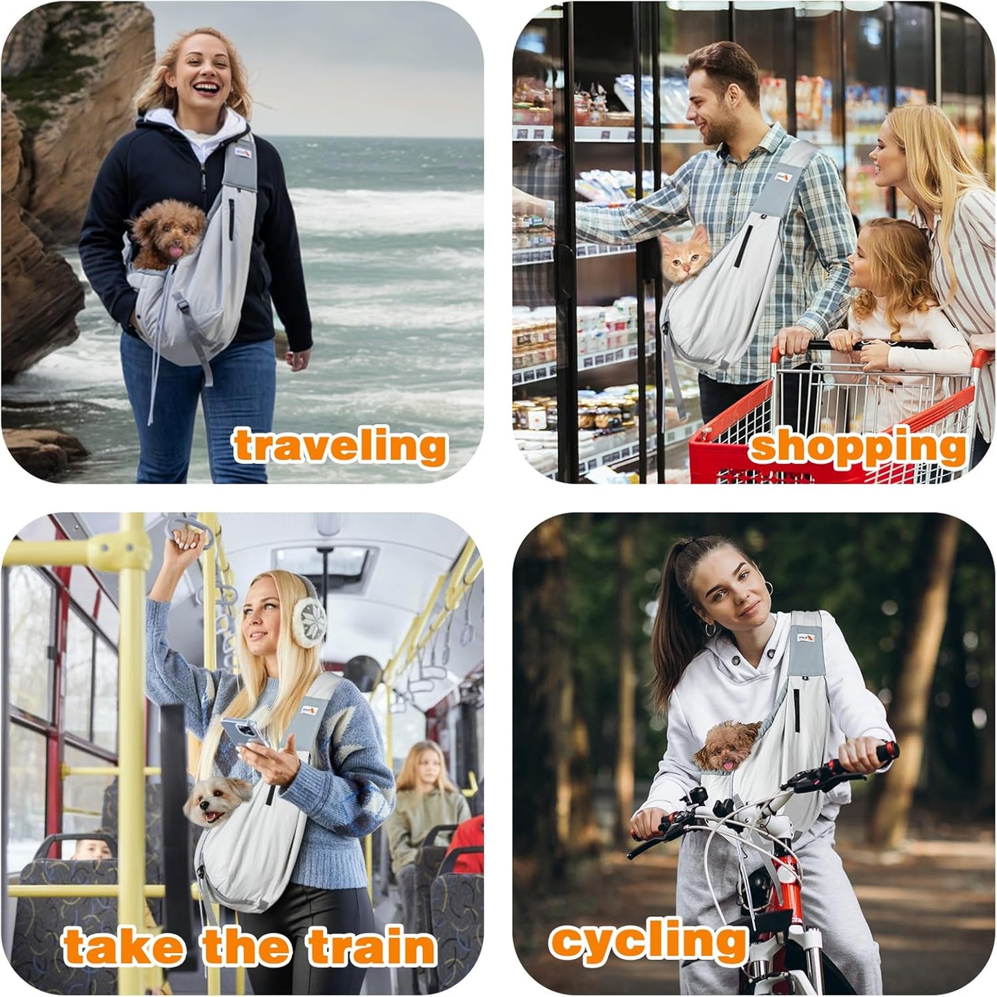 Puppy Carrying Backpack Pet Purse with Pockets Dog Carriers for Small Dogs & Cats Up to 20lbs