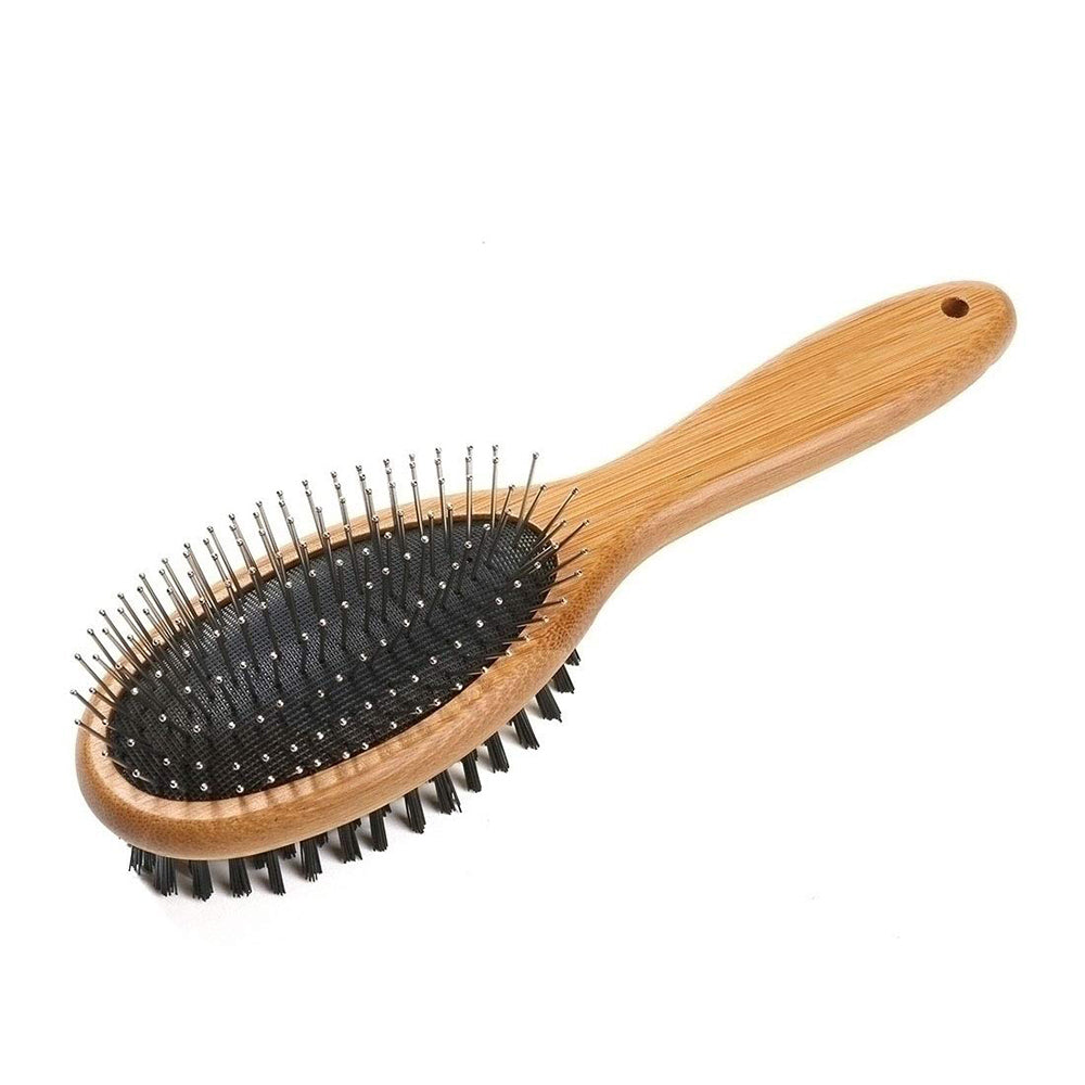 KylePet Dog Brush, Double Sided Pet Slicker Brush with Bamboo Handle for Dogs and Cats Long Hair