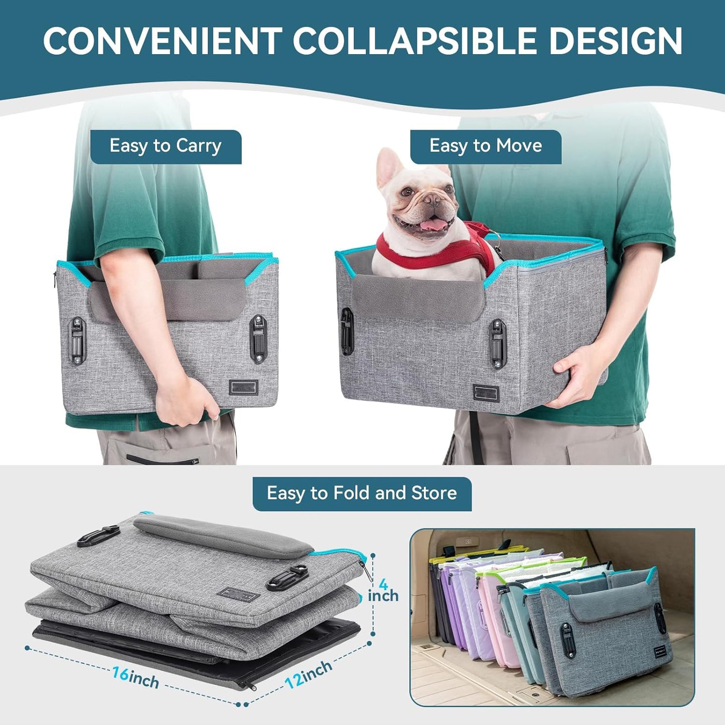 Dog Car Seats for Small Dogs, Patent Safe Buckles Dog Booster Car Seat