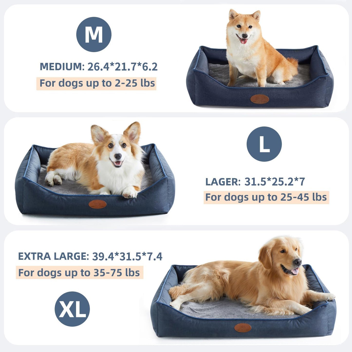 UK Pets Orthopedic Durable Egg Crate Foam Sofa Dog Bed wit Washable Removable Cover