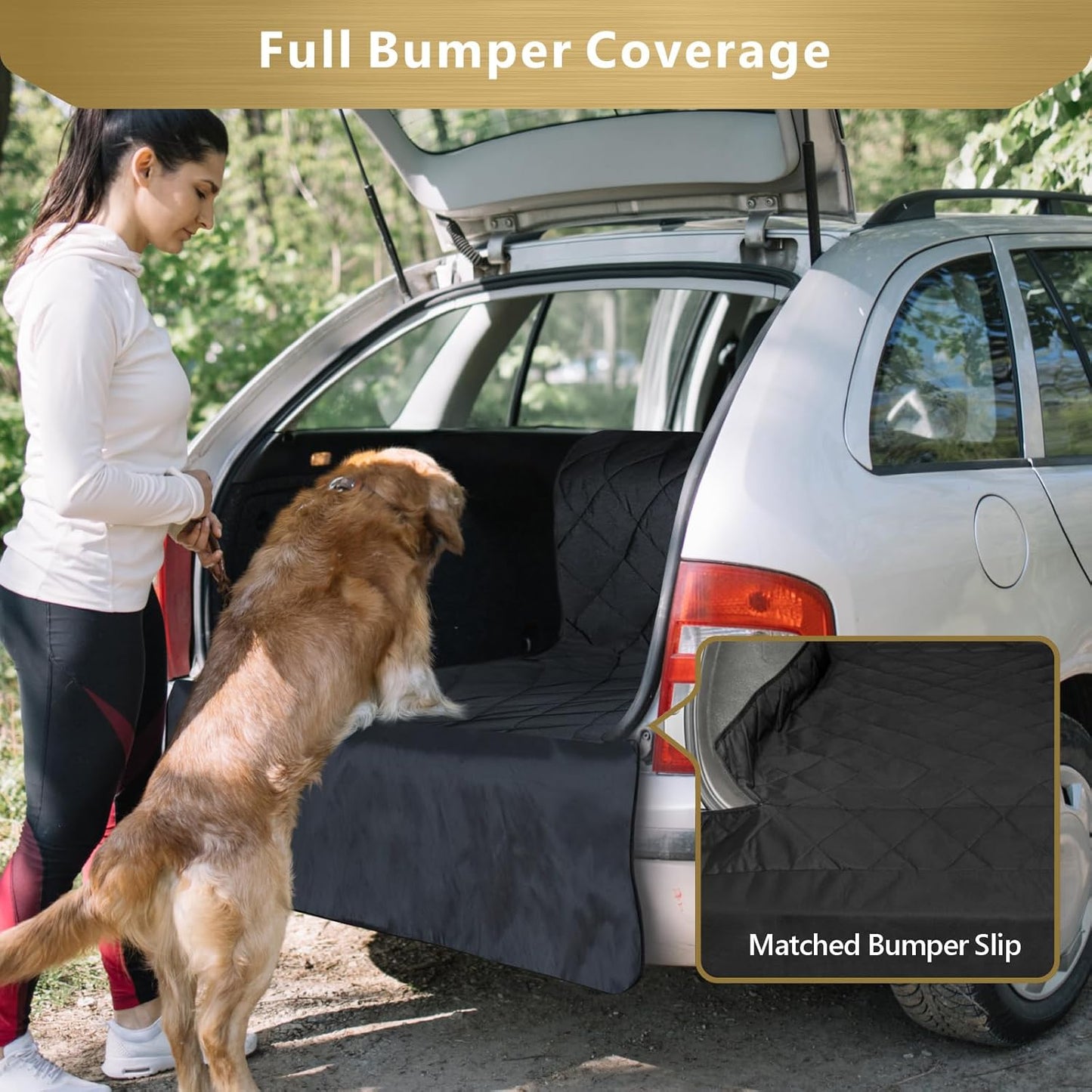 Water Resistant Pet Cover Dog Seat Mat SUVs Sedans Vans with Bumper Flap Protector