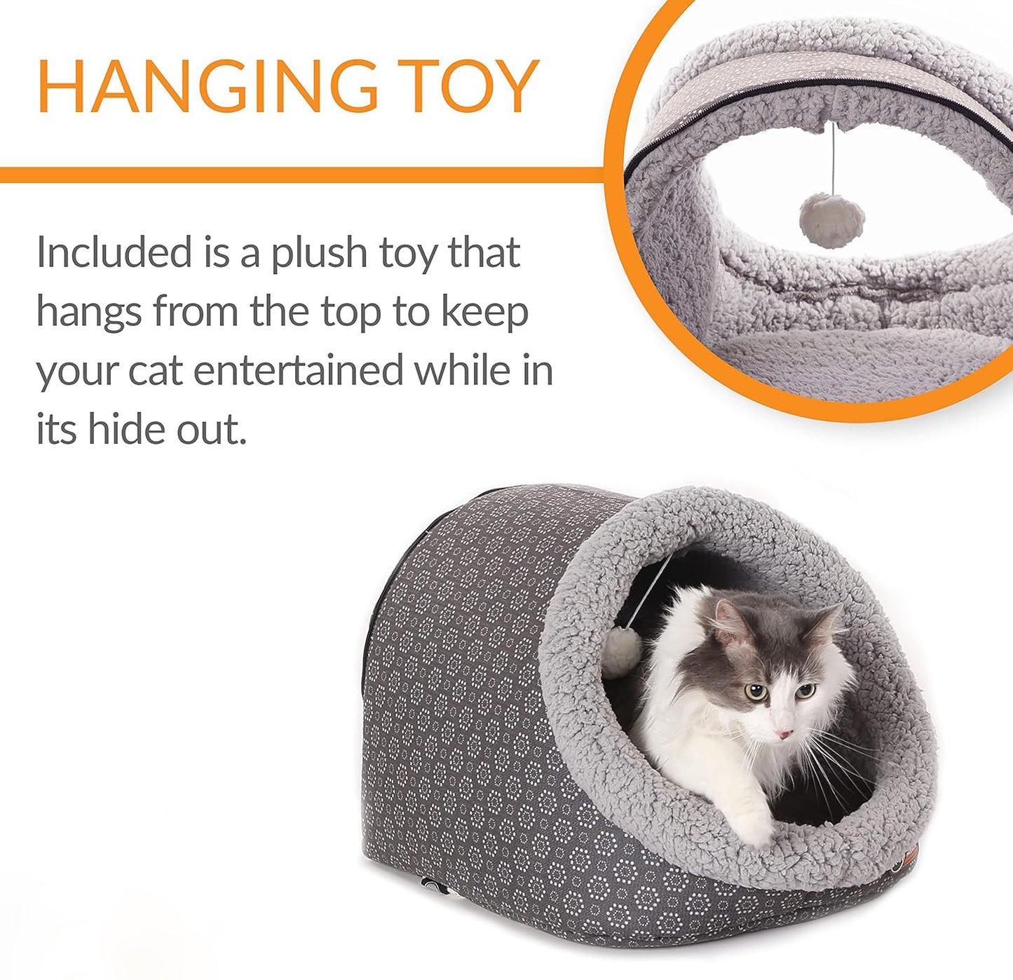 UK Indoor Heated Pet Products Thermo-Pet Cave Heated Dog Cat Bed for Large Cats and Dogs