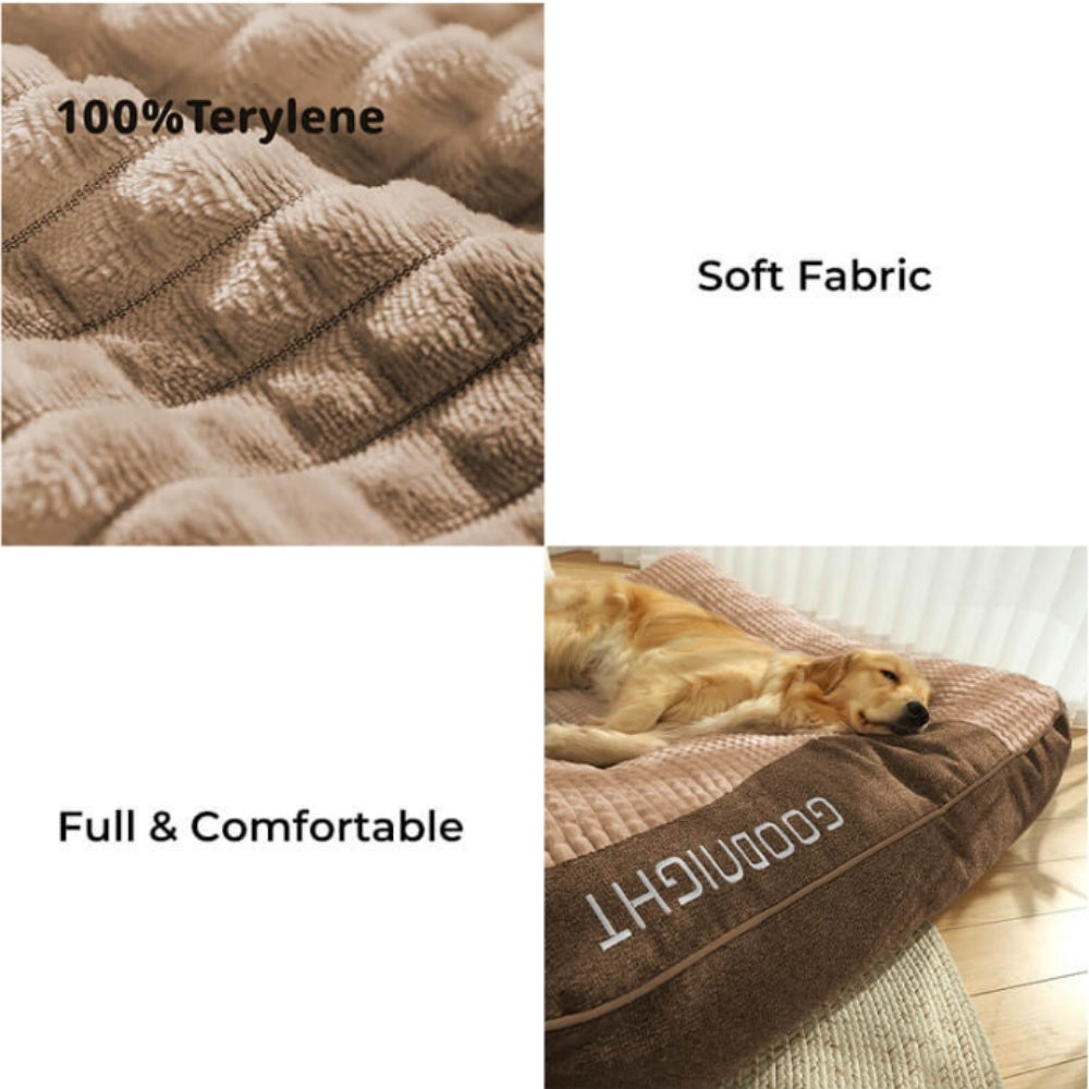 Large Thick Scratch-Resistant Dog Cushion Bed with Spine Support