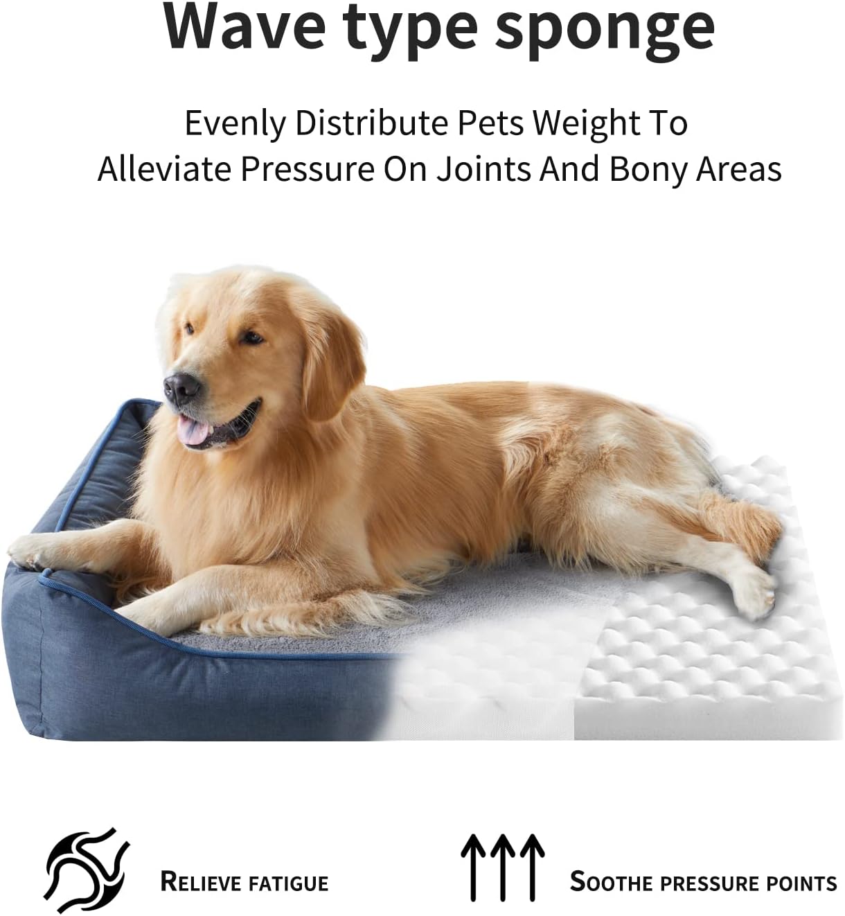 UK Pets Orthopedic Durable Egg Crate Foam Sofa Dog Bed wit Washable Removable Cover