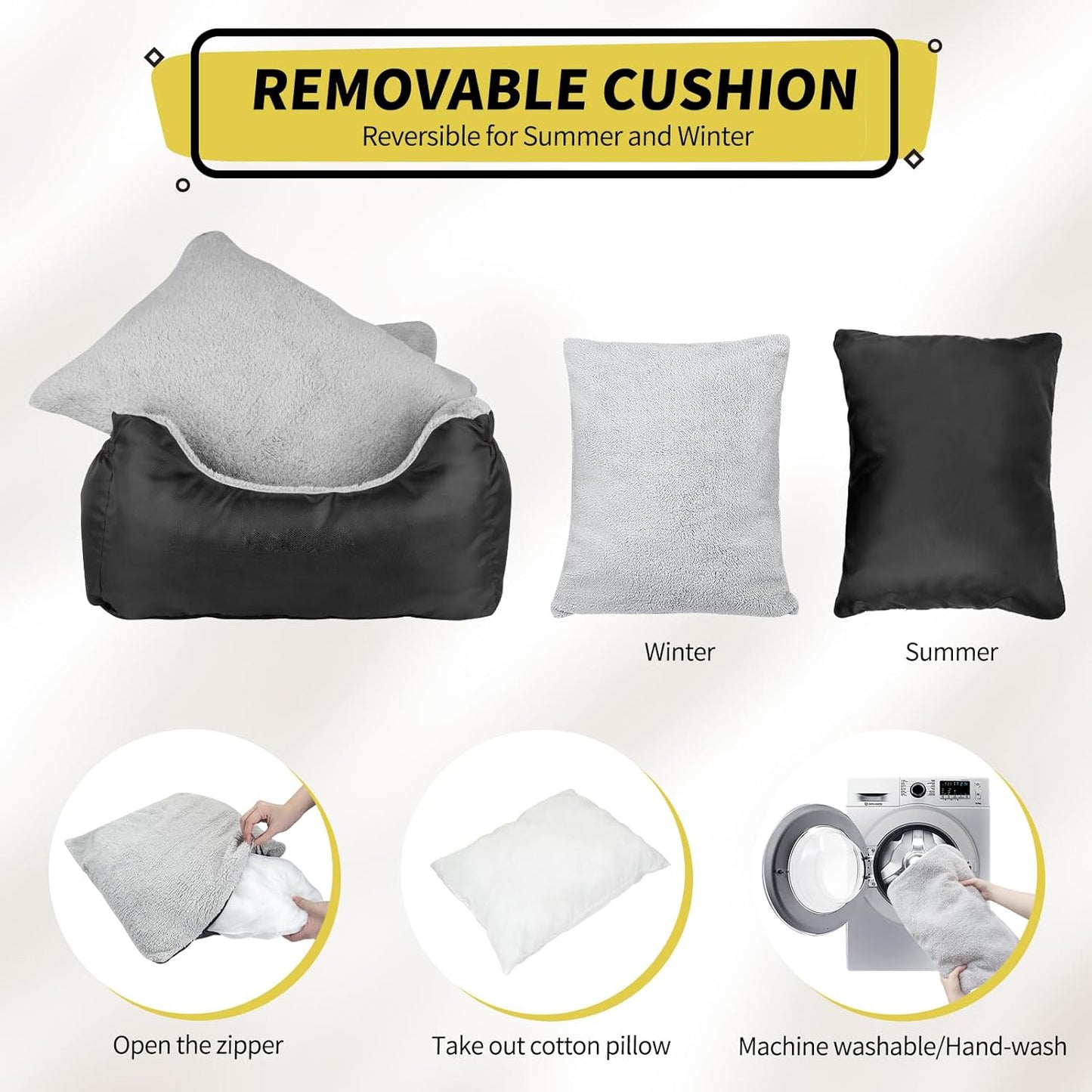 Dog Car Seat for Small Dogs, Soft Pet Car Travel Home Bed Under 25 lbs