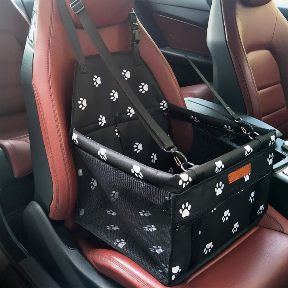 Dog Car Seat Puppy Portable Pet Booster Car Seat with Clip-On Safety Leash and PVC Support Pipe