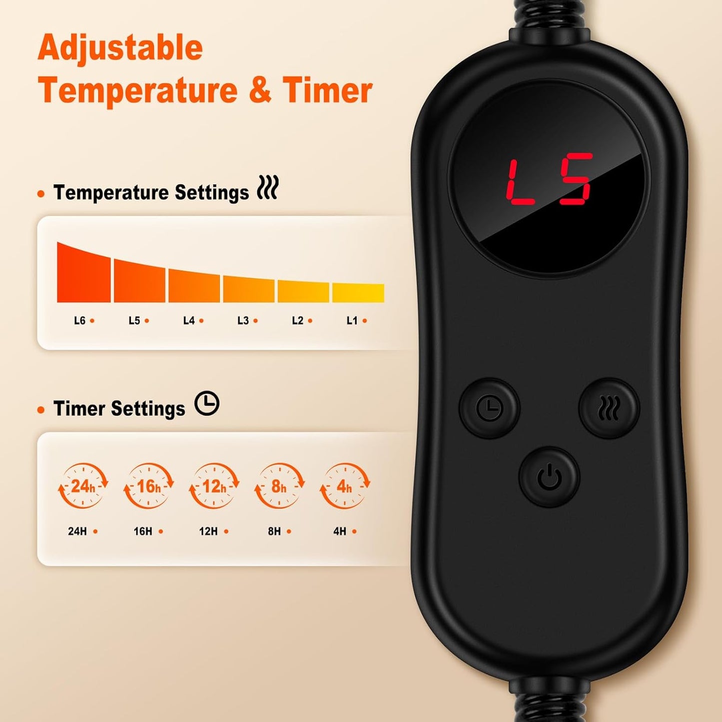 Heated Cat Bed for Small Size Cats, Heated Pet Bed with Timer & Temp Adjustable