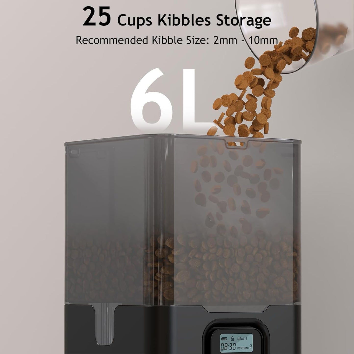 Automatic Cat Feeder for Two Cats, Double Pet Feeder with 2 Stainless Steel Bowls