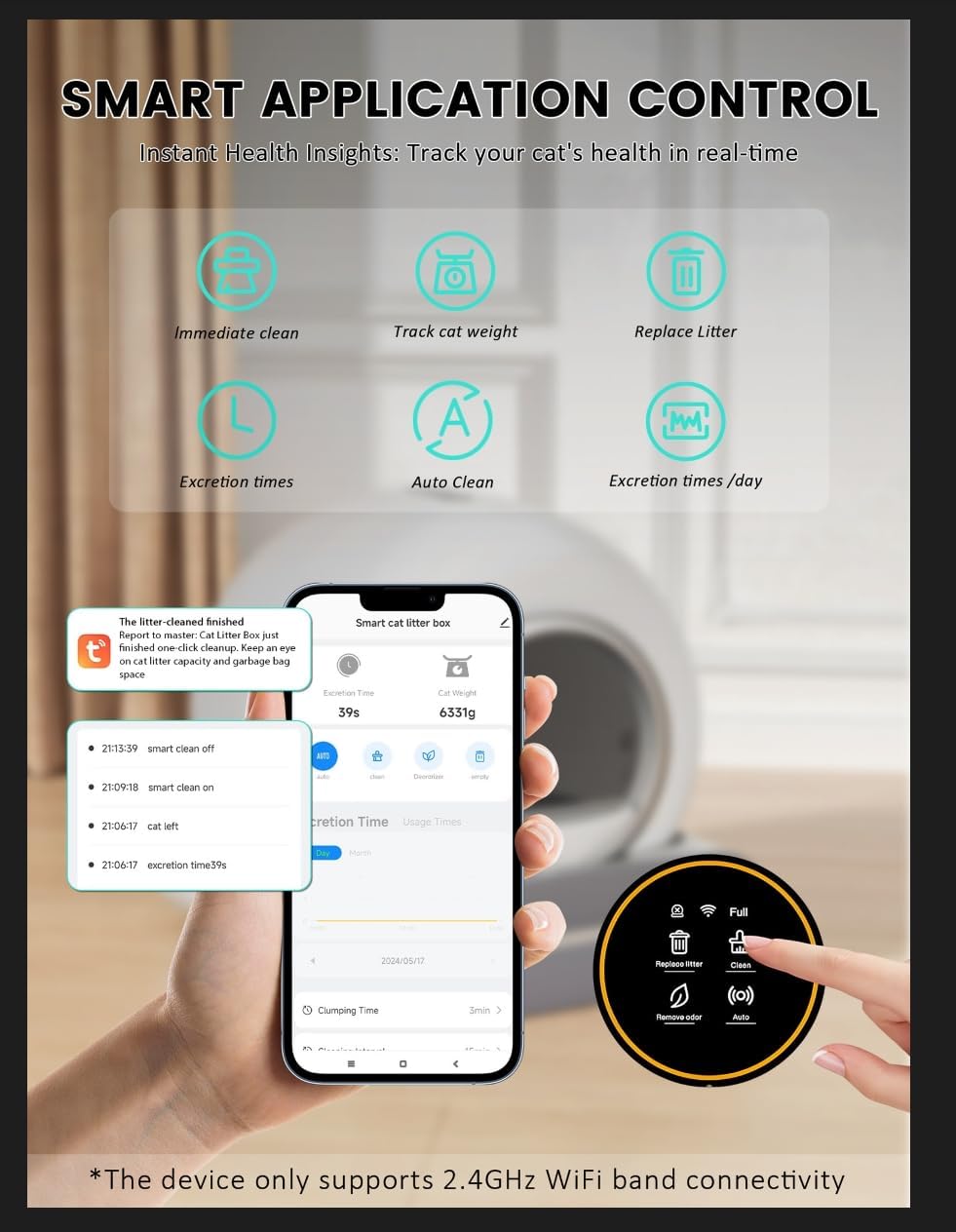 Automatic Litter Box, Upgraded Robot Self Cleaning Litter Box for Multiple Cats