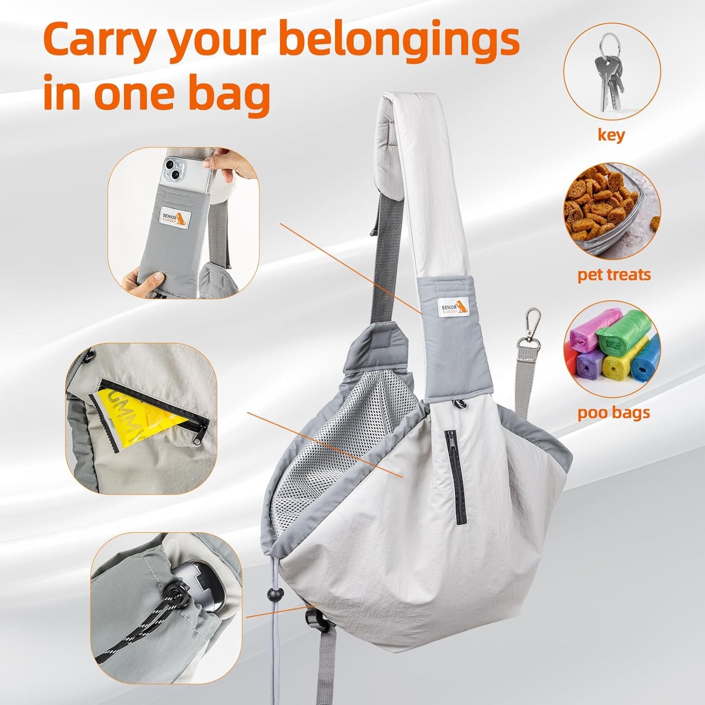 Puppy Carrying Backpack Pet Purse with Pockets Dog Carriers for Small Dogs & Cats Up to 20lbs