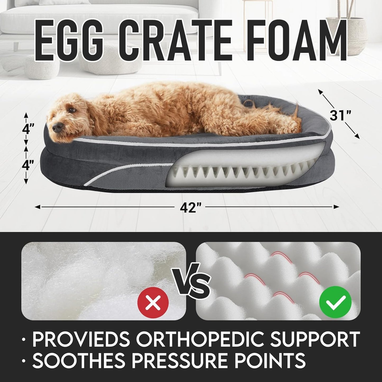 Orthopedic Dog Couch Pet Sofa Cat Beds with Comfort Foam Support, Washable Waterproof Removable Cover