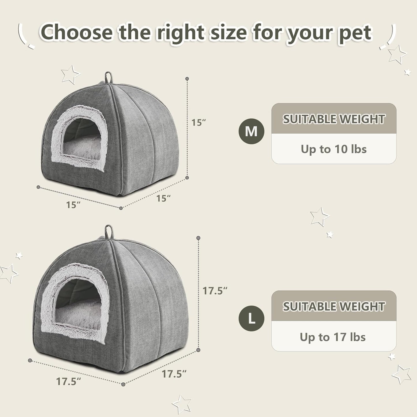 Cat Bed Cave-Cat Beds for Indoor Cats, Kittens and Small Pets,Soft and Warm Cats House