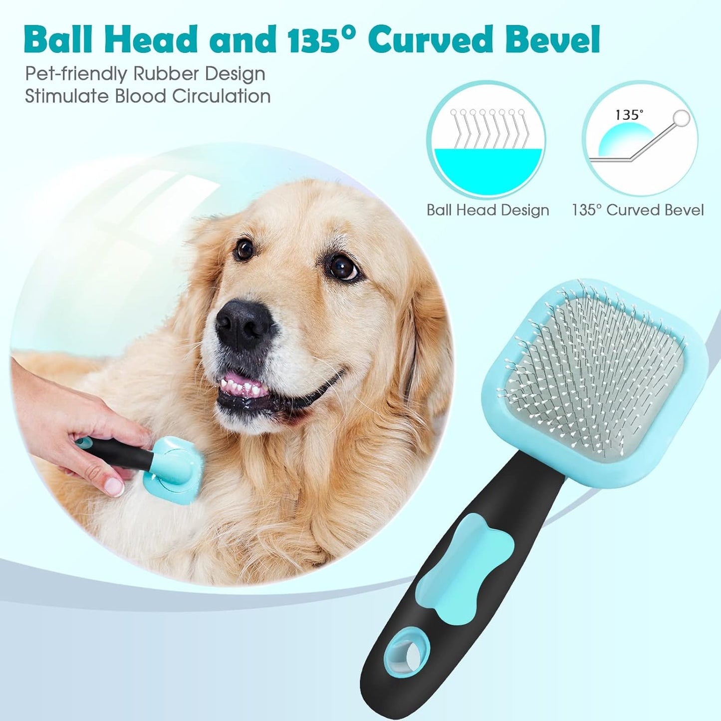 Dog Brush Gently Cleaning Pin Brush for Shedding Dog Hair Brush for Small Dogs Puppy