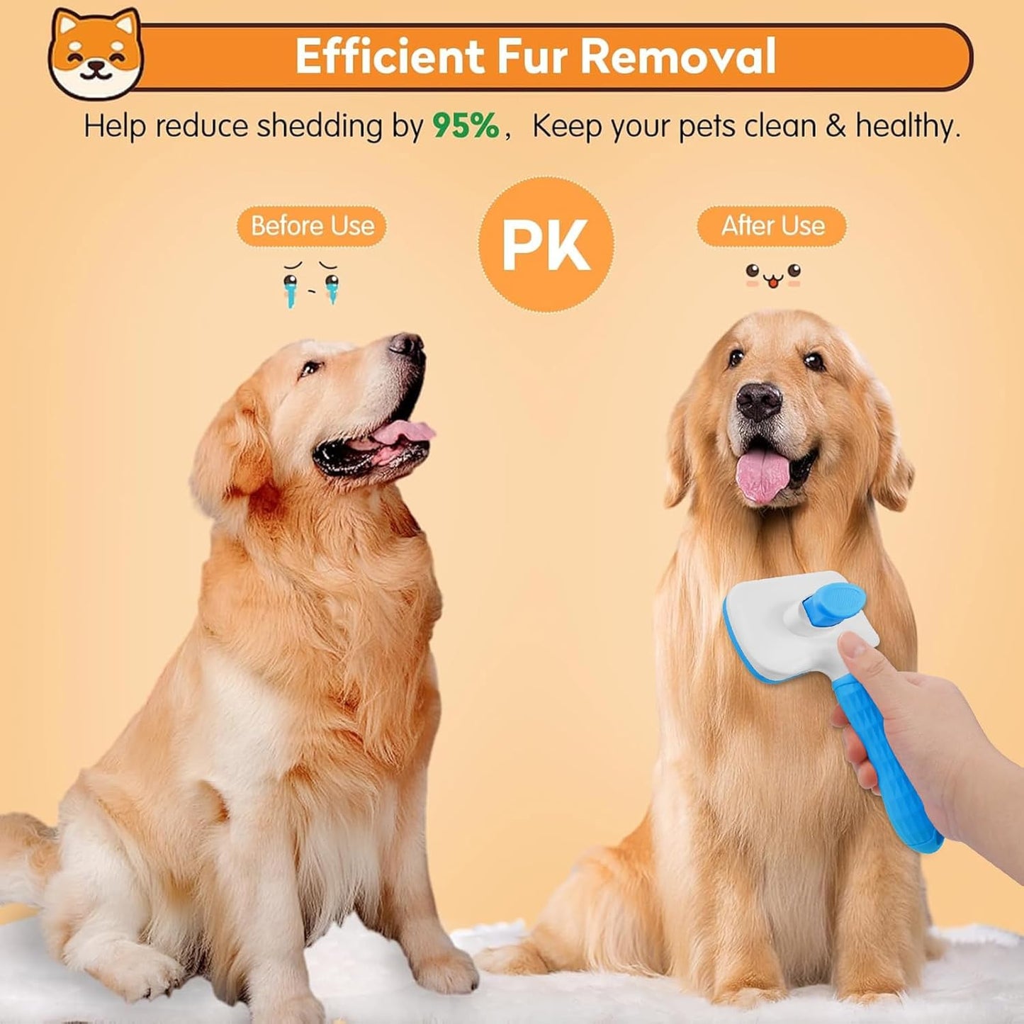 Dog & Cat Brush, Self Cleaning Slicker Brush for Pets, Upgraded Dog Brush for Shedding Massaging and Grooming