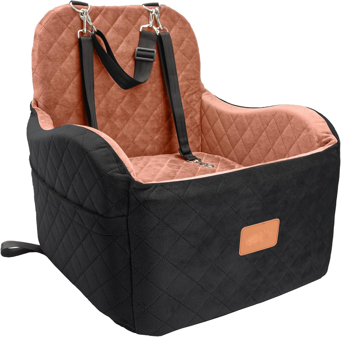 Dog Booster Car Seat for S/M Dogs Up to 35lbs, Soft 6in Elevated Cushion, Fits in Front/Back Seat