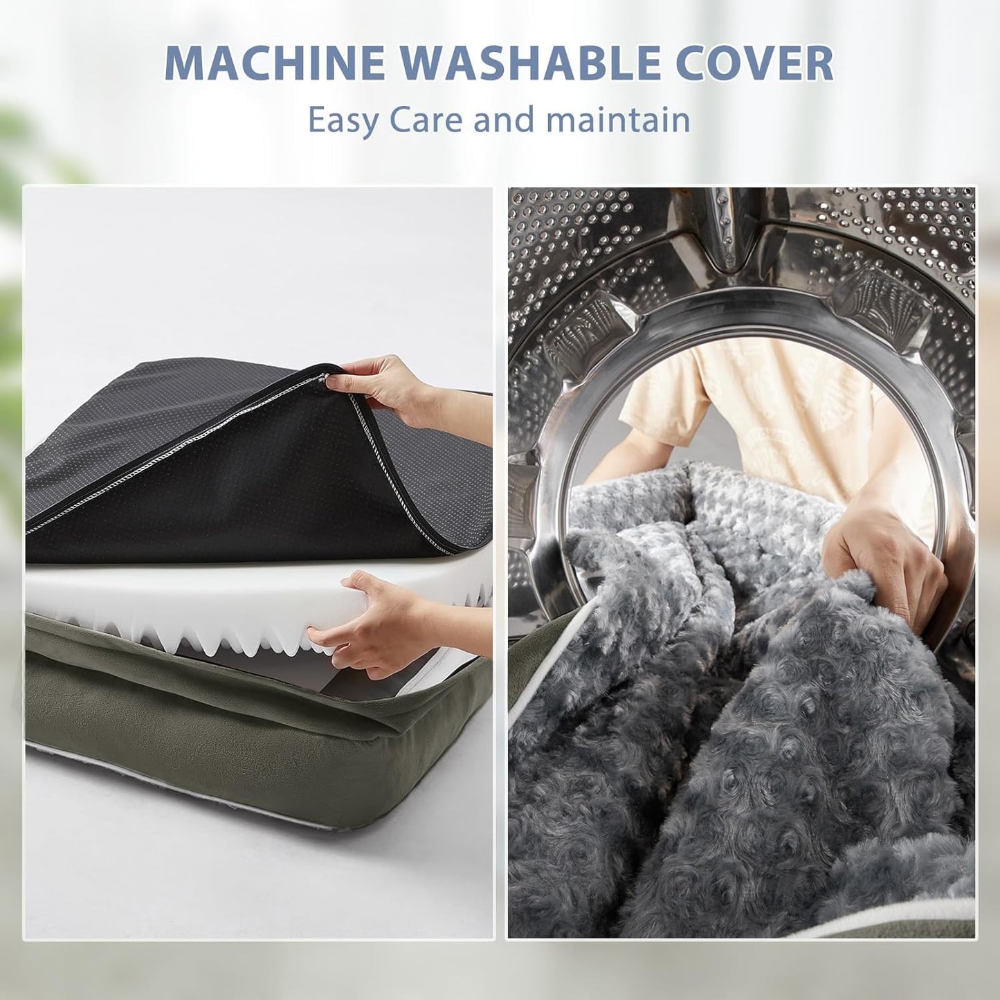 Orthopedic Dog Bed for Large Dogs-Big Waterproof Sofa Dog Bed with Removable Washable Cover