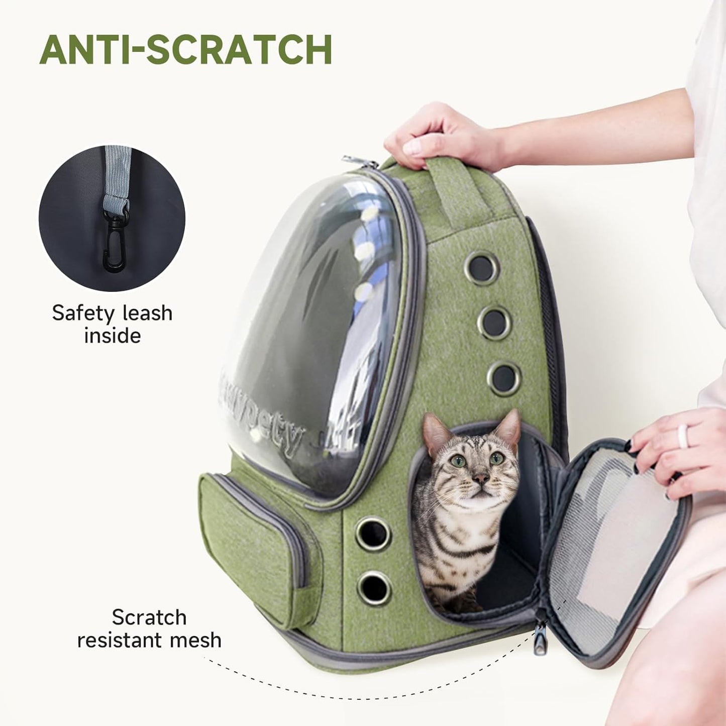 Breathable Cat Carrier Large Space Bubble Pet Backpack for Kitty Small Dog up to 15lbs