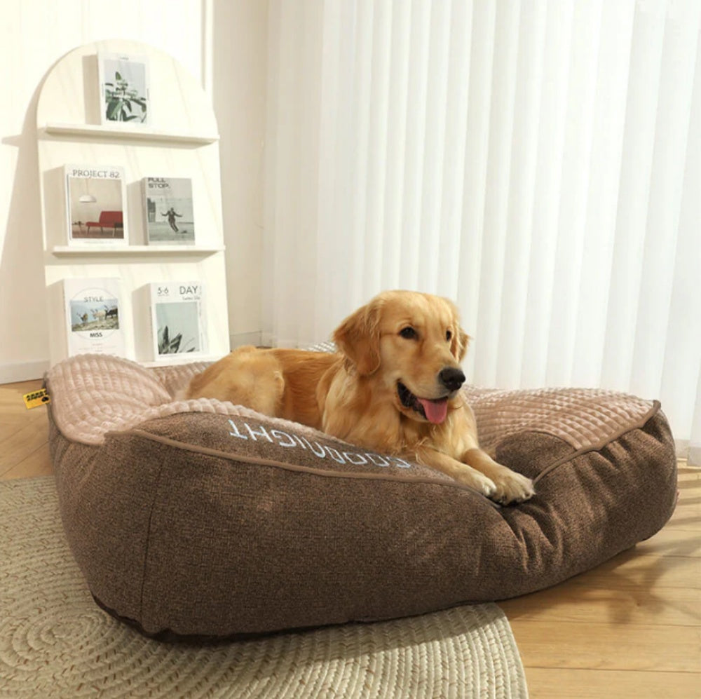 Large Thick Scratch-Resistant Dog Cushion Bed with Spine Support