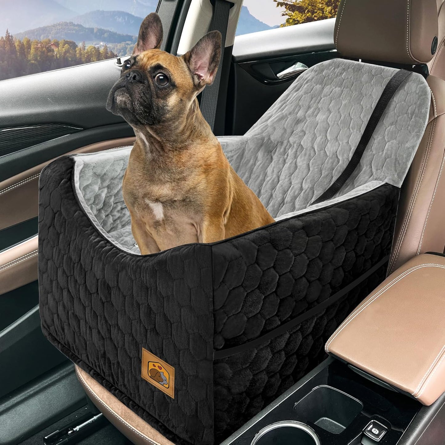 Dog Car Seat for Small/Medium Dogs, Memory Foam Dog Booster Seat, Travel Safety Per Car Seat
