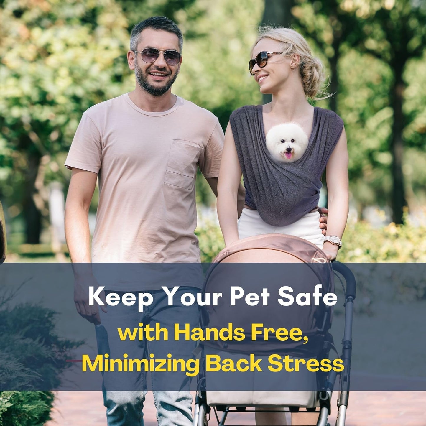 Dog Carrier for Small Dogs, Front Facing Dog Carrier Sling, Hands Free Cat Sling, Size Adjustable