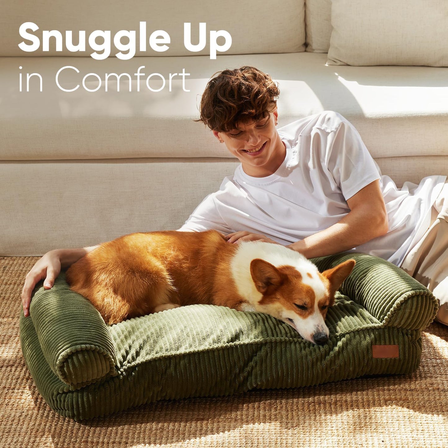 28in Waterproof Orthopedic Dog Beds Sofa for Small Dogs and Large Cats
