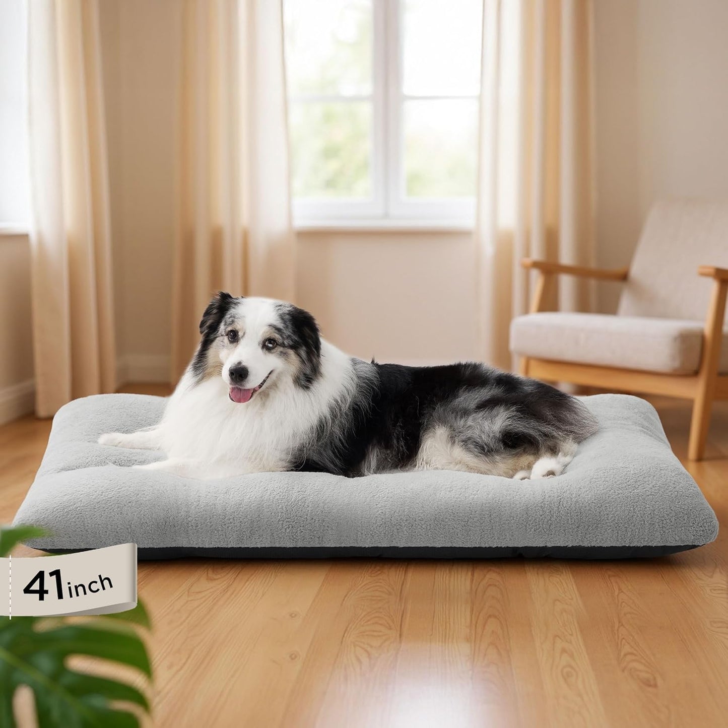 Comfort Fluffy Plush Pet Pillow Bed Kennel Pad with Non-Slip Bottom Washable