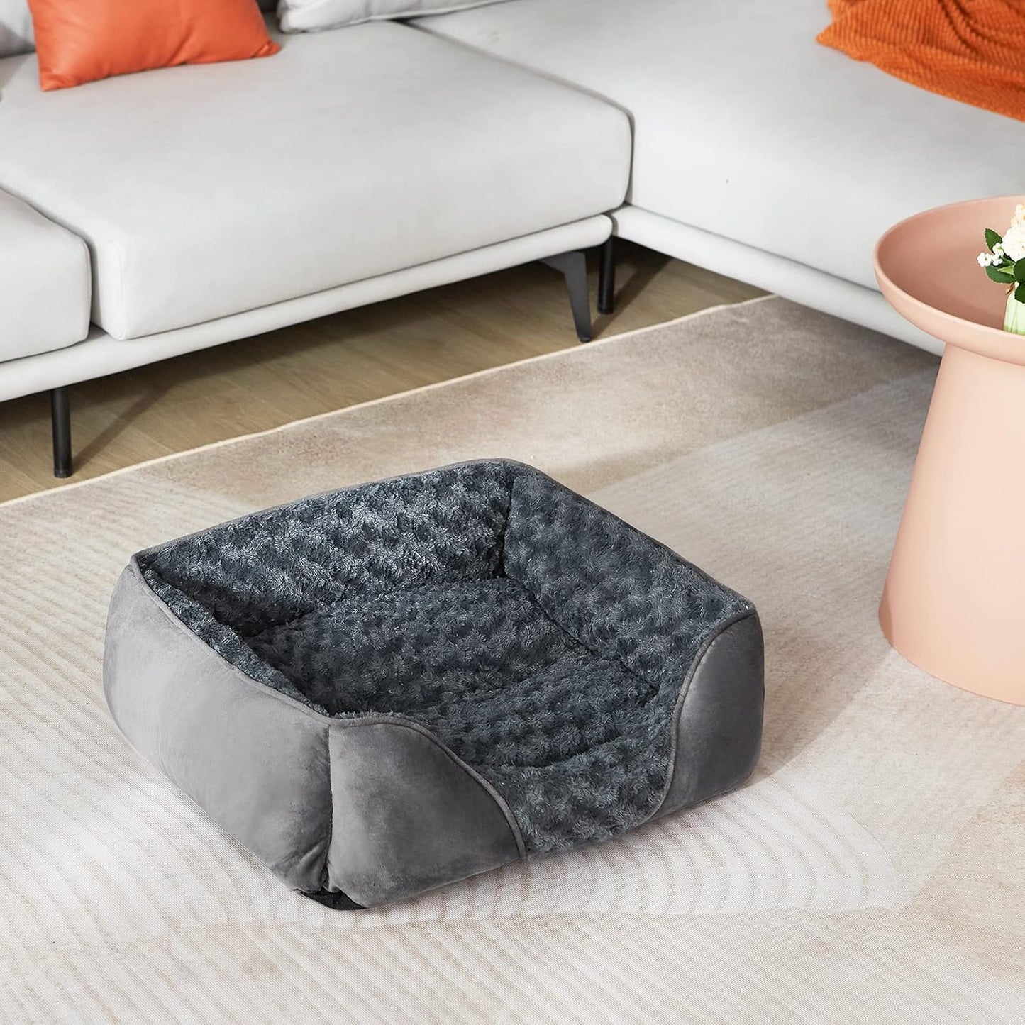 Dog Beds for Large Medium Small Dogs Cats, Rectangle Washable Orthopedic Dog Bed with Anti-Slip Bottom