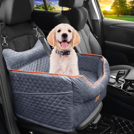 Dog Car Seat - Memory Foam Dog Booster Seat for Small Dogs Up to 25lbs-Elevated Pet Car Seat