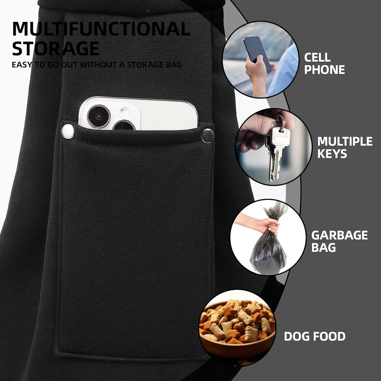 Reversible Puppy Carrier Purse with Storage Pocket, Hand-Free Dog Sling Carrier for Carry Small Dogs and Cats