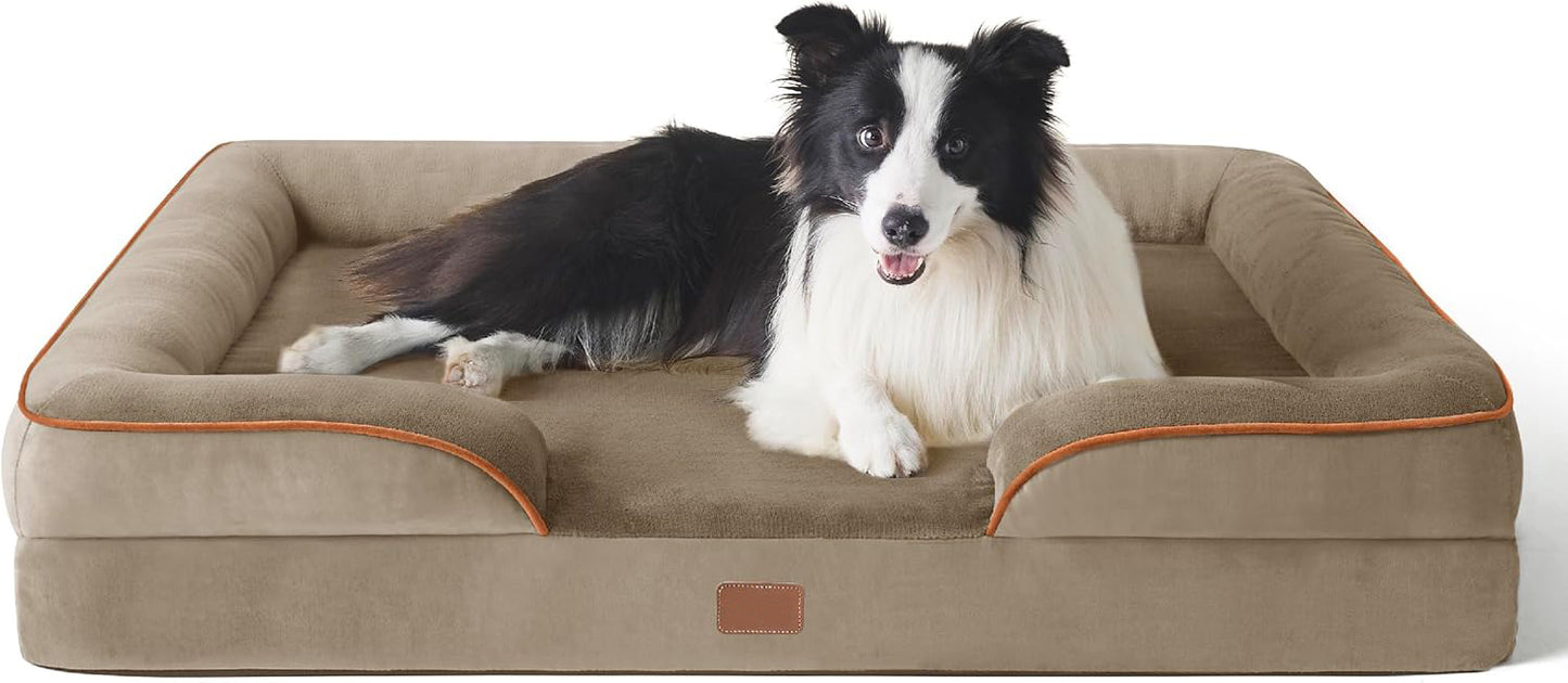 Orthopedic Large Sized Dog Cat Beds, Washable Waterproof Removable Cover, Nonskid Bottom