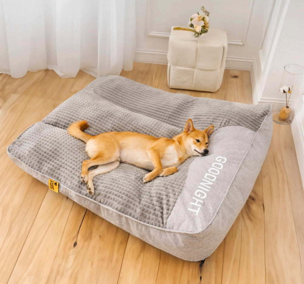 Large Thick Scratch-Resistant Dog Cushion Bed with Spine Support
