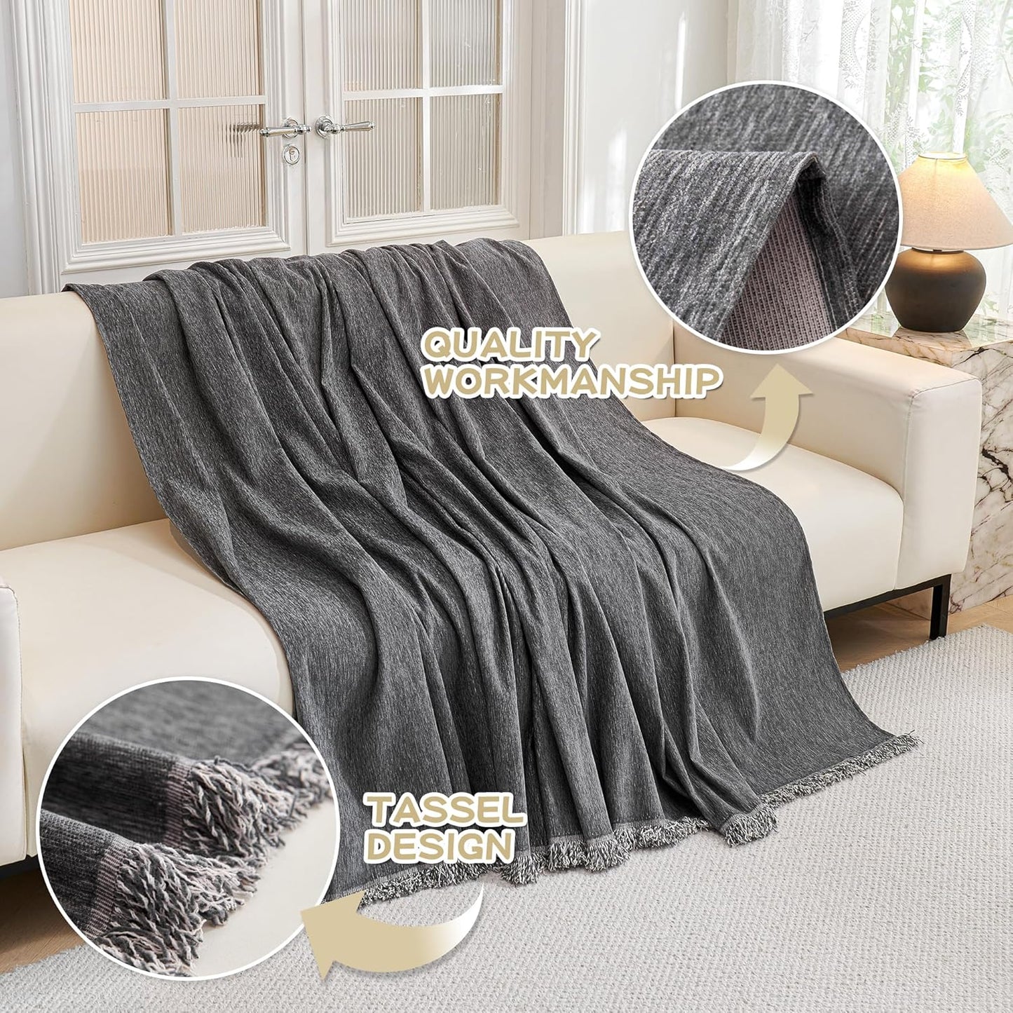 Non Slip Couch Sofa Cover for Dogs Cats, Couch Cover 2 Cushion Sofa Dogs Furniture Protector