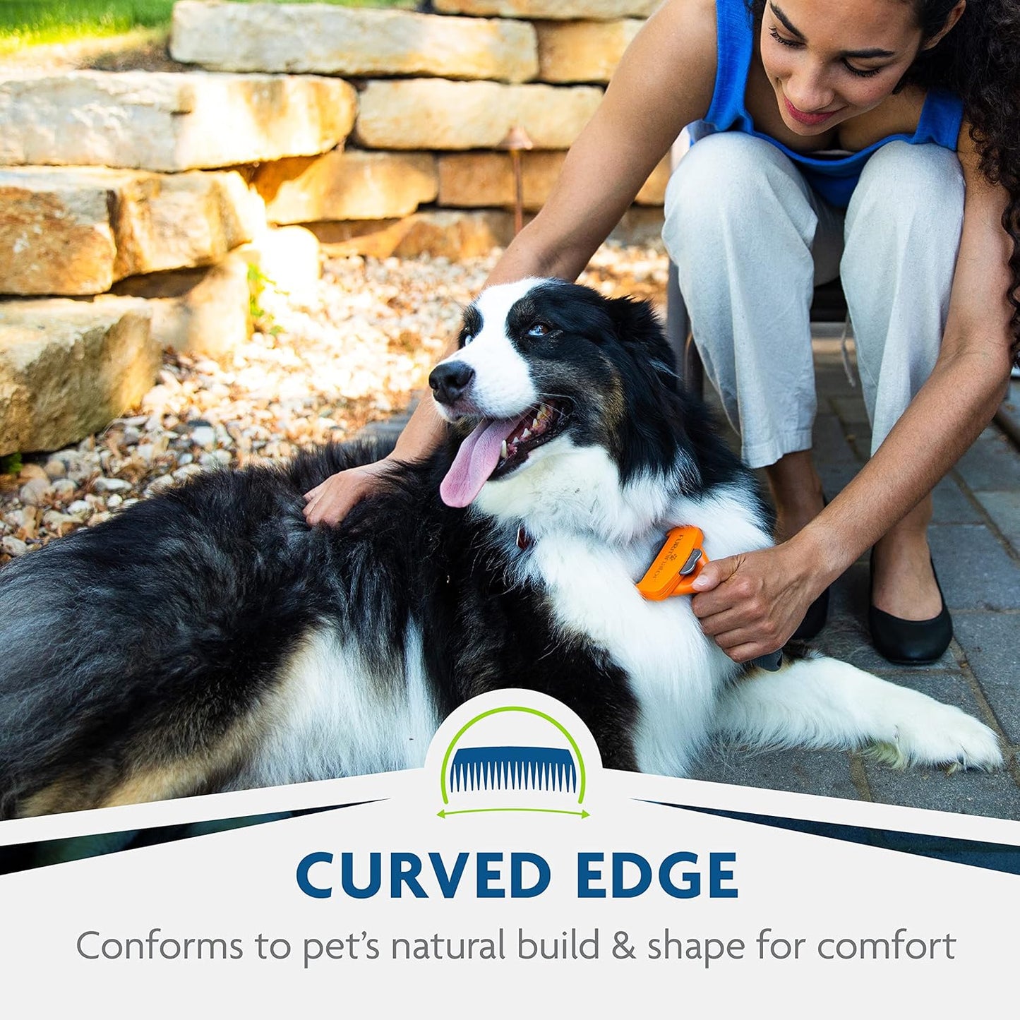 Medium Large Dog Undercoat deShedding Tool, Long Hair, Reduces Loose Hair from Shedding