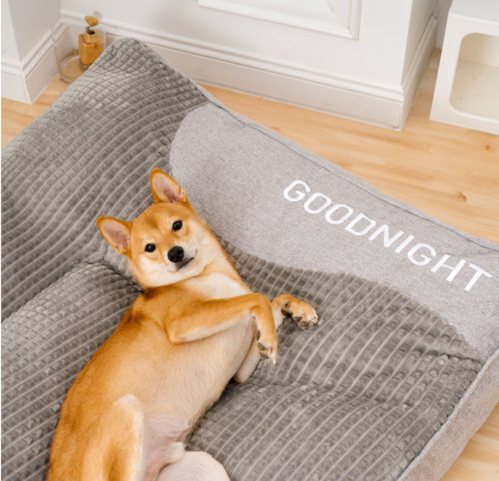 Large Thick Scratch-Resistant Dog Cushion Bed with Spine Support