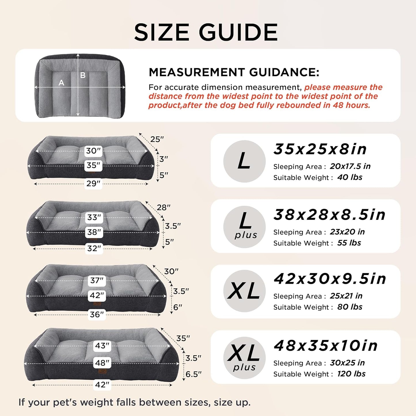 Size of Dog Beds Large Sized Dog