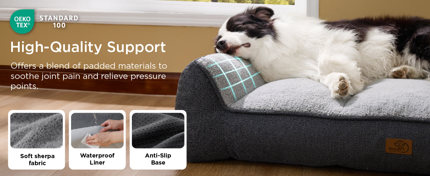 Non-Slip Bottom and Egg-Crate Foam UK-L Dog Couch Bed