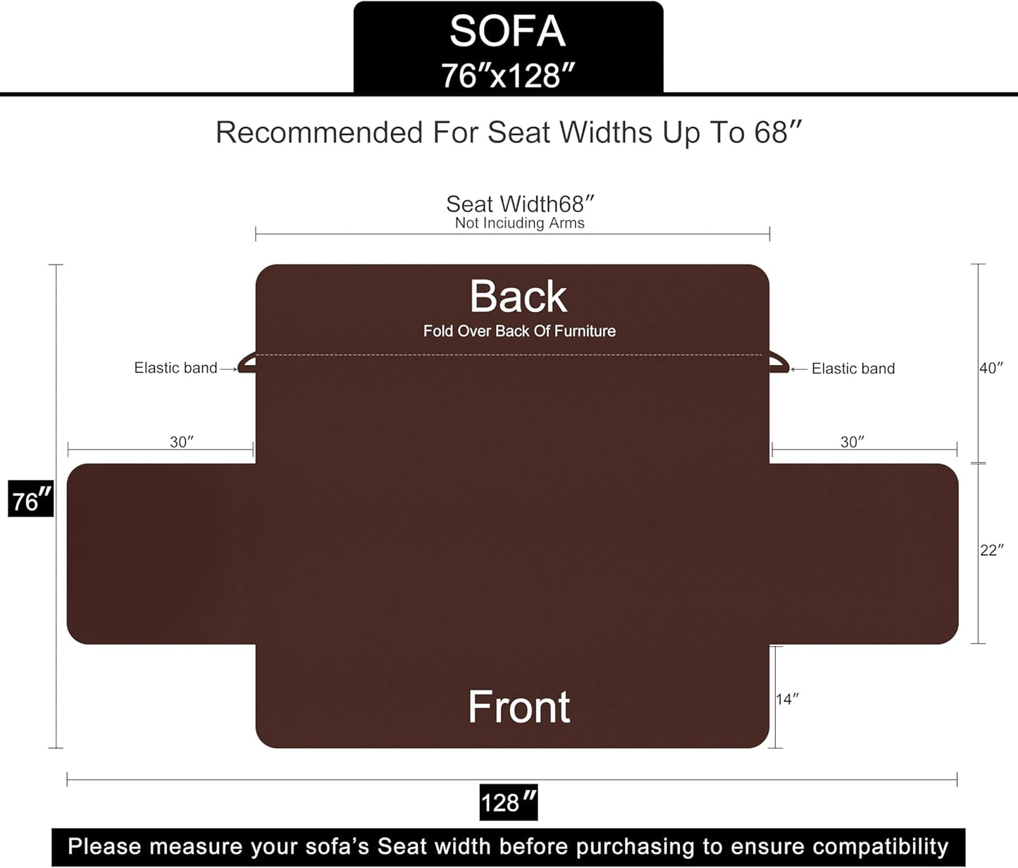 Size of Washable Pet Couch Covers Indoor for Dogs