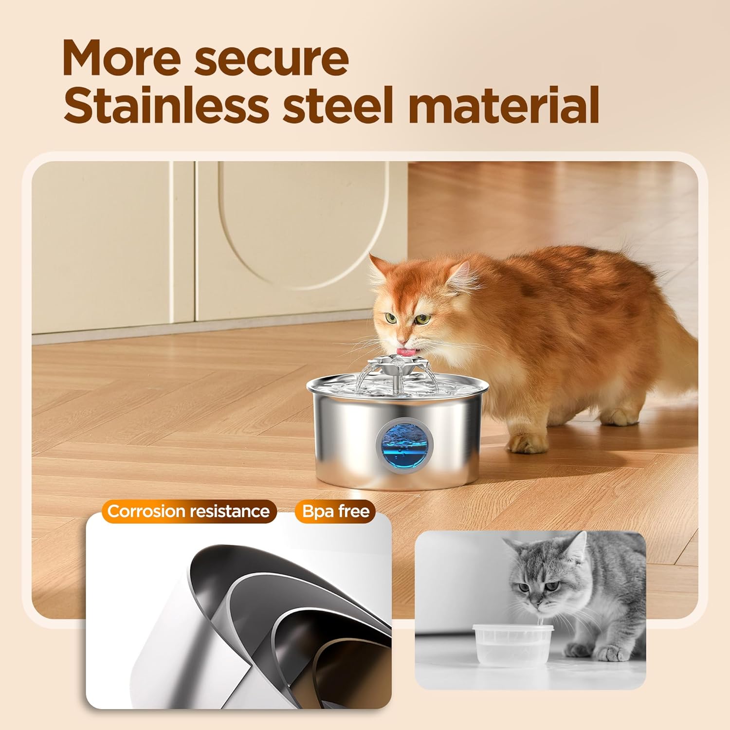 Stainless Steel Cat Water Fountain UK