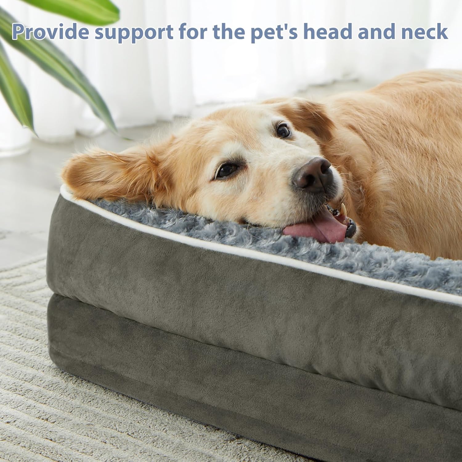 UK Home Orthopedic Dogs Beds with Head and Neck Support