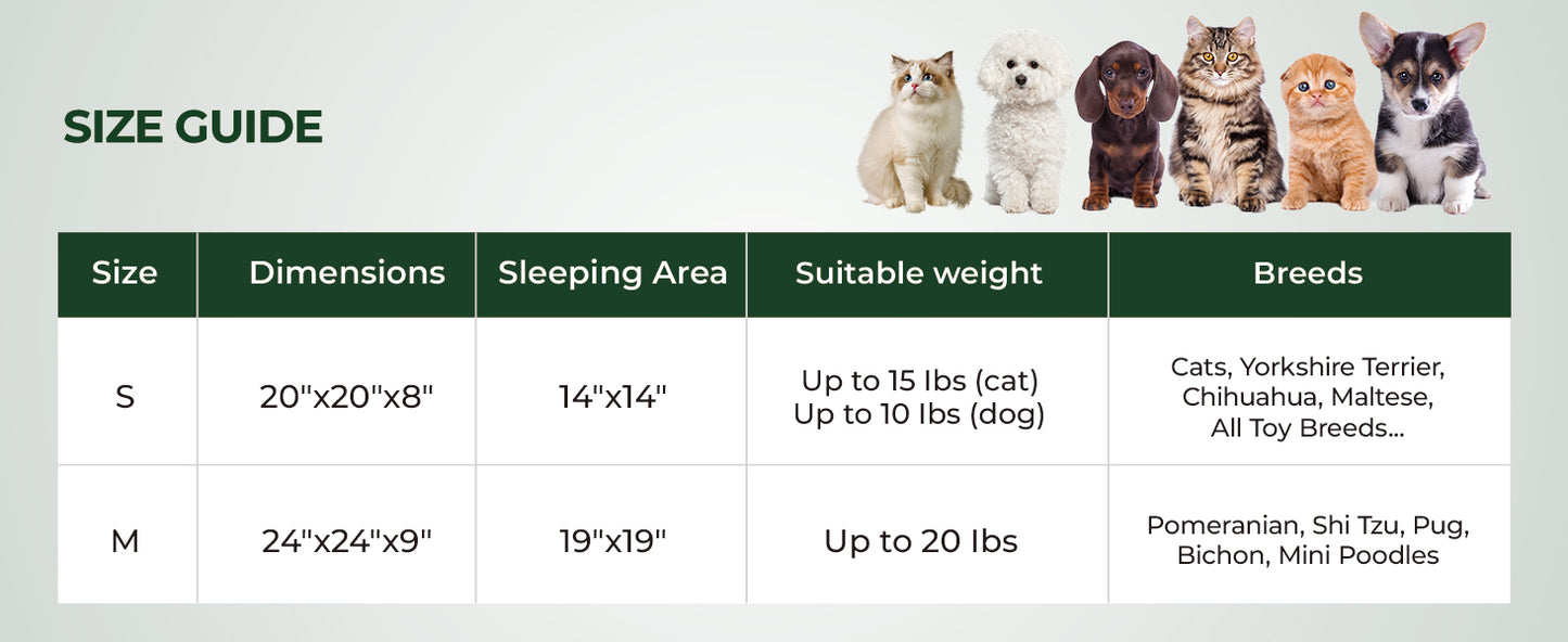 size of round cats bed